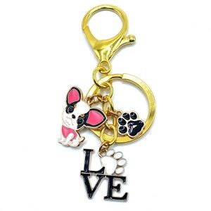 Chihuahua Keychain Bag Charm Gold Dog